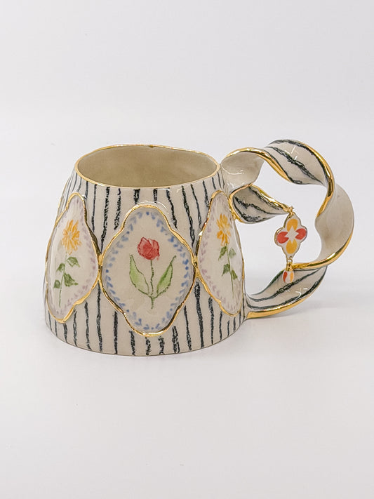 The Flower Patch Mug with Charm