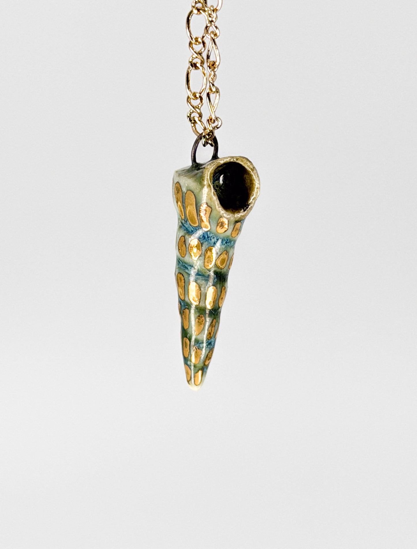 Spotted Spiral Shell Charm