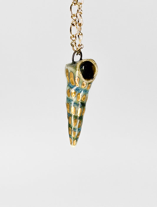 Spotted Spiral Shell Charm