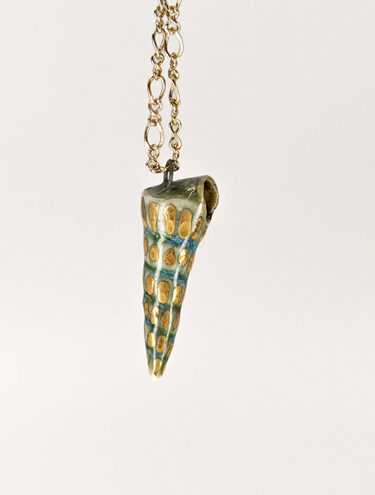 Spotted Spiral Shell Charm